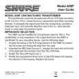 SHURE A96F Owners Manual