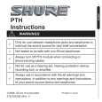 SHURE PTH Owners Manual
